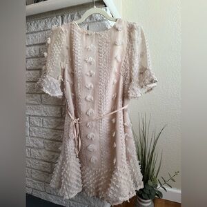 LIKE NEW Petal & Pup Cream Textured Mini Dress